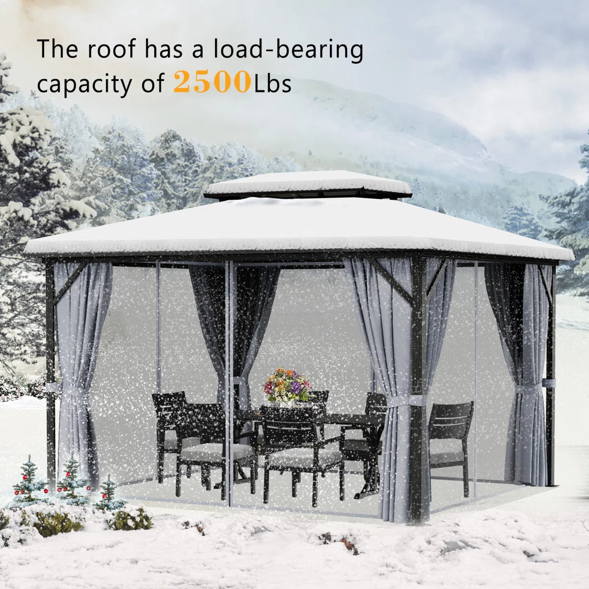 12 Ft. W x 10 Ft. D Aluminum Patio Gazebo