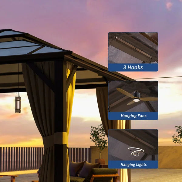 12 Ft. W x 10 Ft. D Aluminum Patio Gazebo