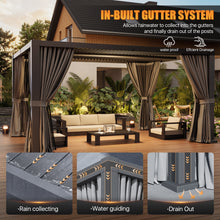 16 Ft. W x 12 Ft. D Outdoor Louvered Aluminum Pergola