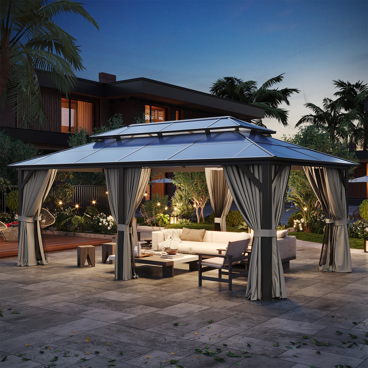 20 Ft. W X 12 Ft. D Aluminum Patio Hardtop Gazebo