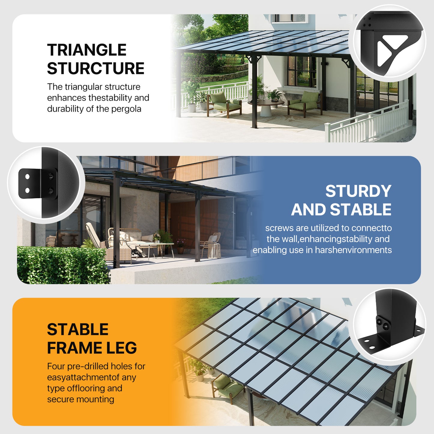20 Ft. W X 12 Ft. D metal Pergola With Canopy