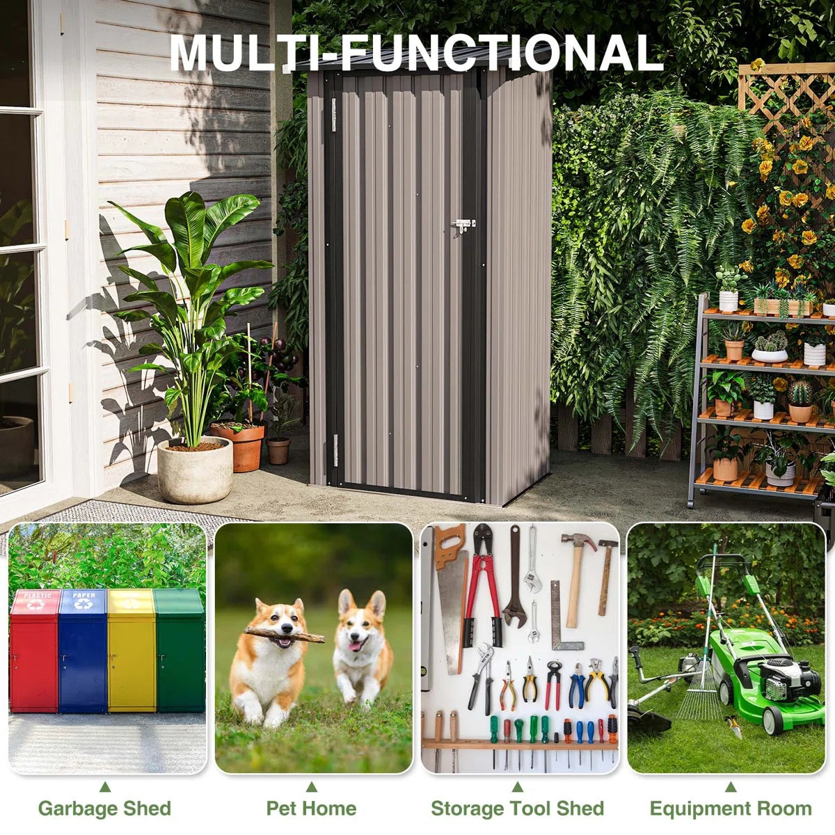 3' x 2' Outdoor Metal Lean To Shed