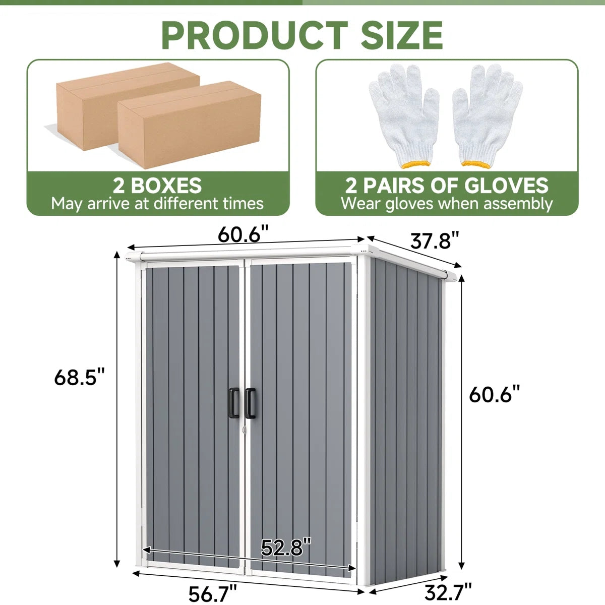 5 Ft. W X 3 Ft. D Horizontal Storage Shed