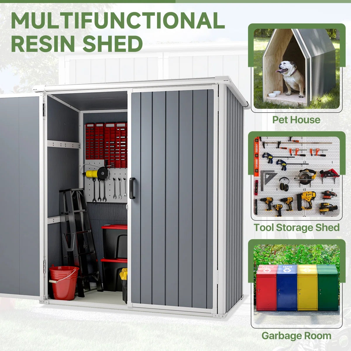 5 Ft. W X 3 Ft. D Horizontal Storage Shed