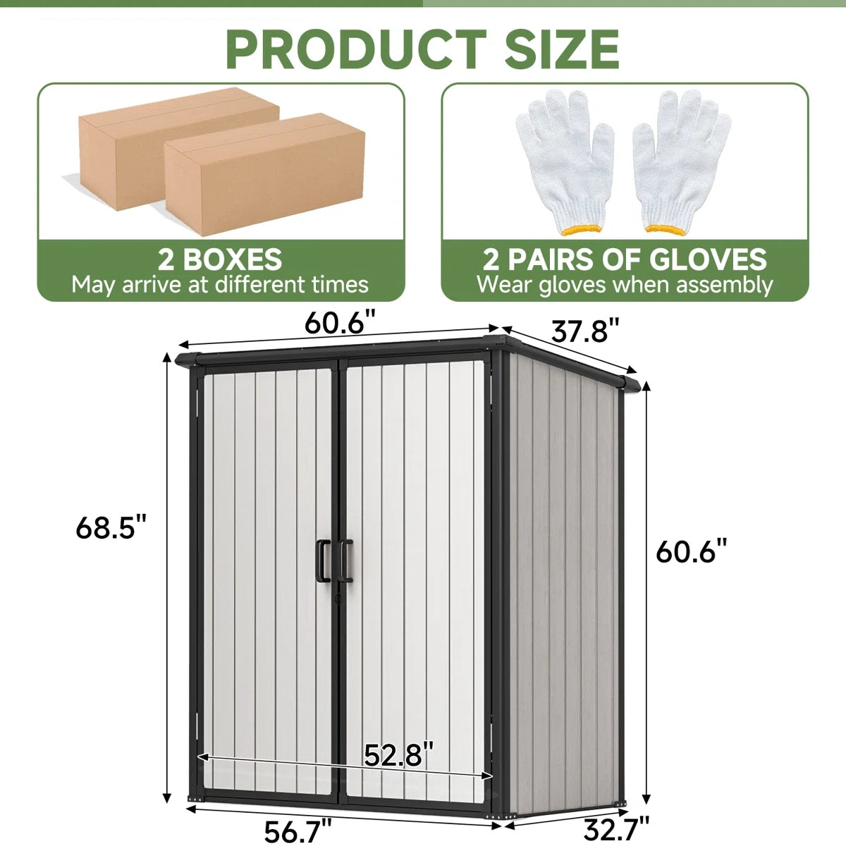 5 Ft. W X 3 Ft. D Horizontal Storage Shed