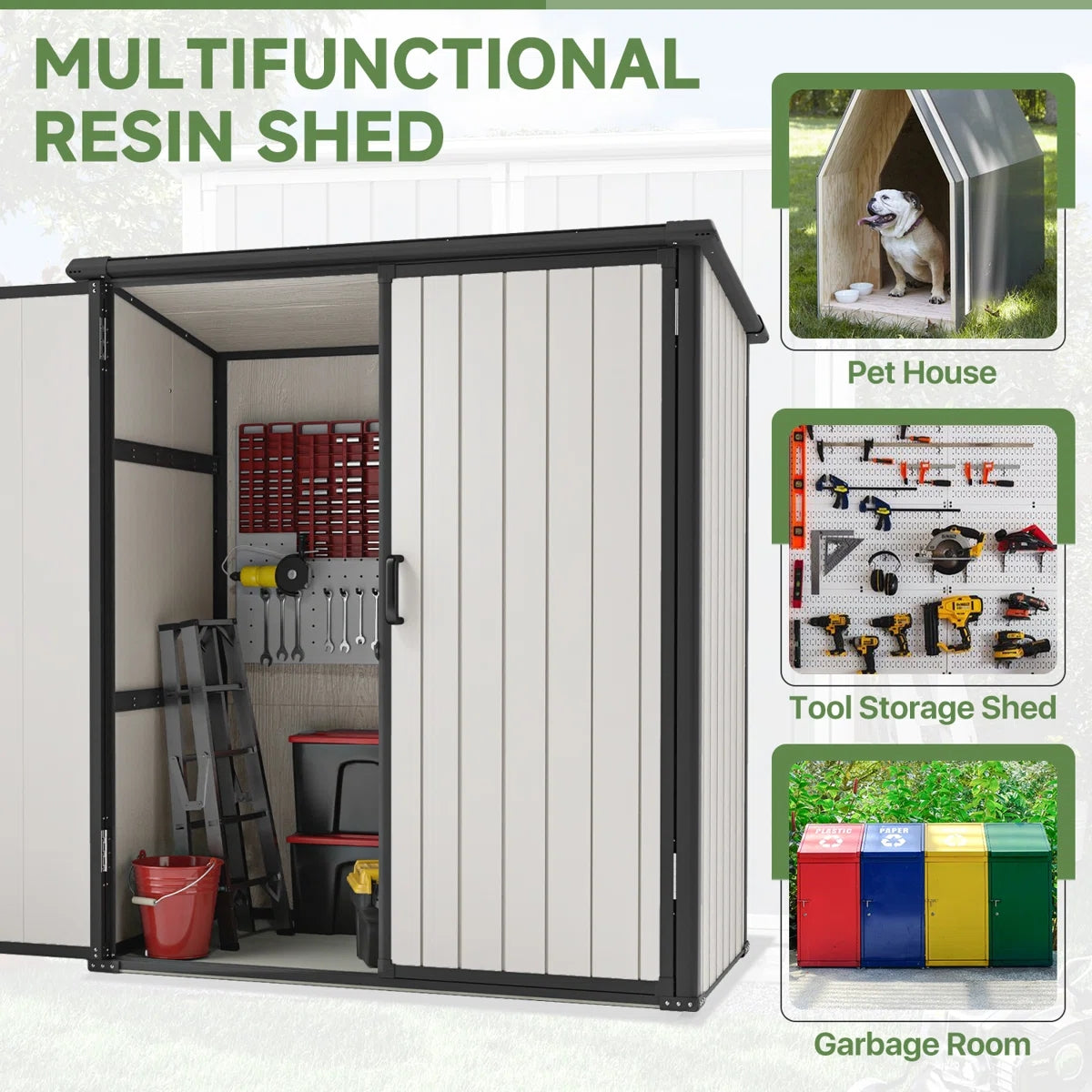 5 Ft. W X 3 Ft. D Horizontal Storage Shed