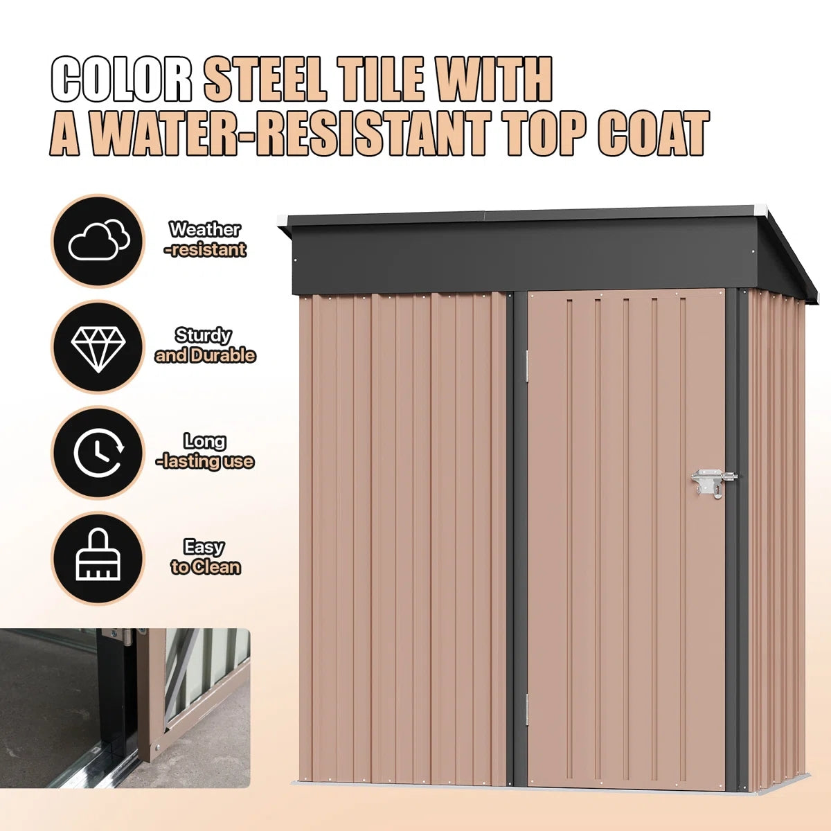 4.5 Ft. W X 2.5 Ft. D Metal Lean-to Storage Shed With Metal Base Frame Kit