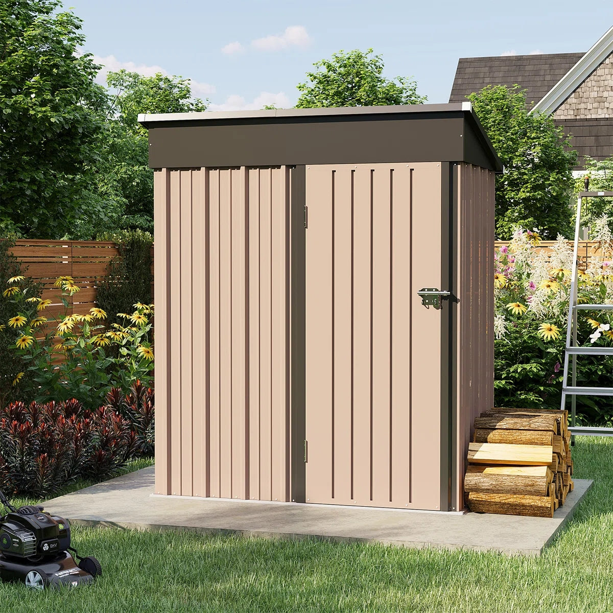 4.5 Ft. W X 2.5 Ft. D Metal Lean-to Storage Shed With Metal Base Frame Kit