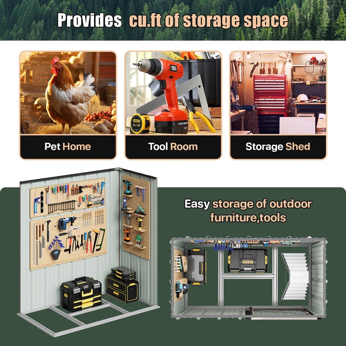 4.5 Ft. W X 2.5 Ft. D Metal Lean-to Storage Shed With Metal Base Frame Kit