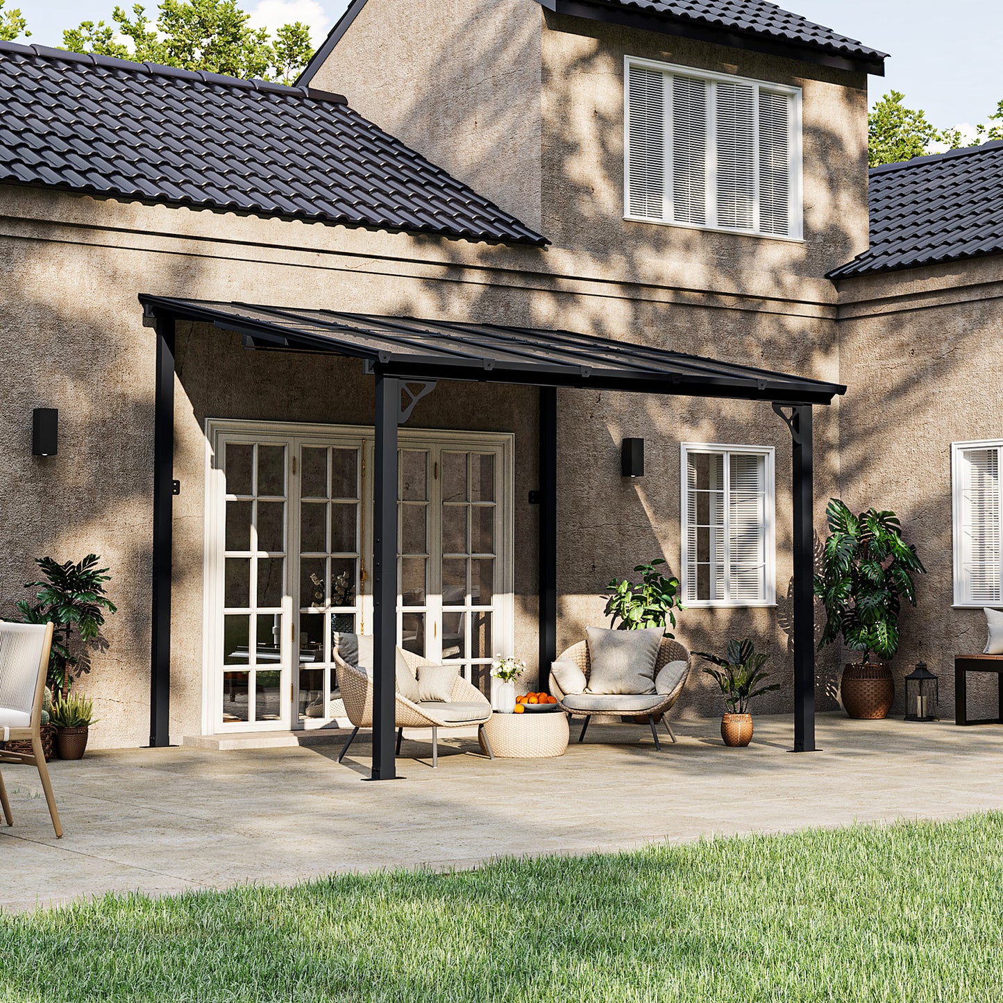 10 Ft. W x 8 Ft. D Aluminum Pergola with Canopy