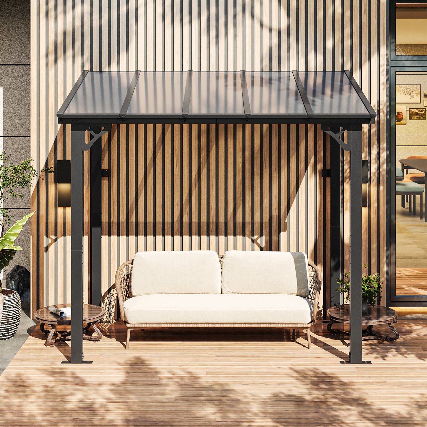 8 Ft. W X 5 Ft. D Aluminum Pergola With Canopy