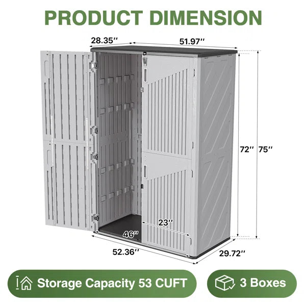 4.5 Ft. W X 2.5 Ft. D Resin Storage Shed