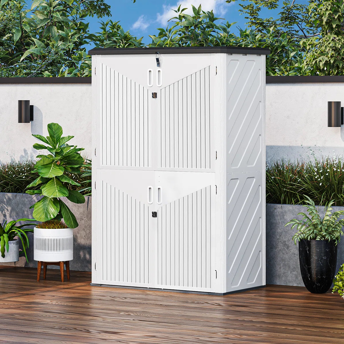 4.5 Ft. W X 2.5 Ft. D Resin Storage Shed with Shelves