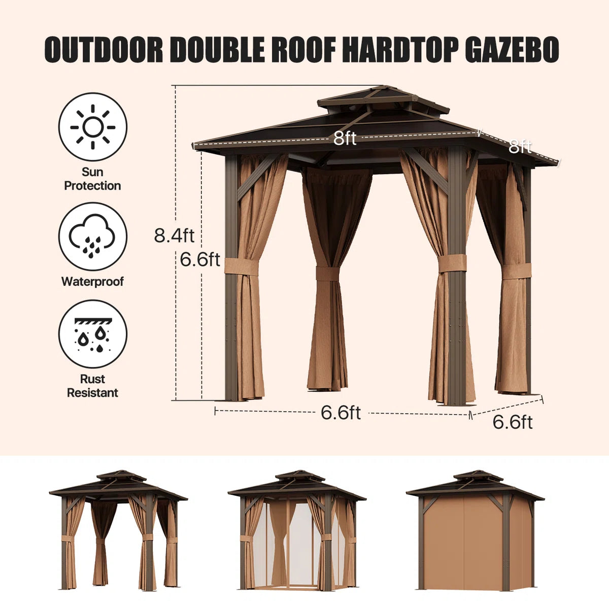 Aluminum Patio Hardtop Gazebo