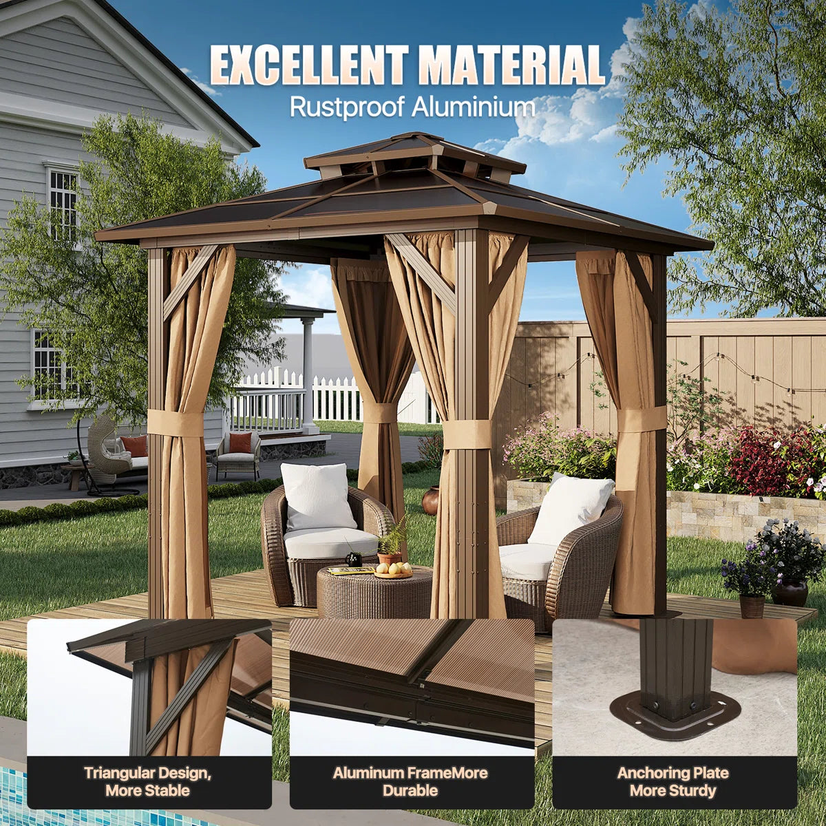 Aluminum Patio Hardtop Gazebo
