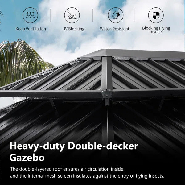 Patio Gazebo with Double Roof