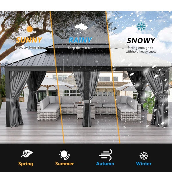 Patio Gazebo with Double Roof