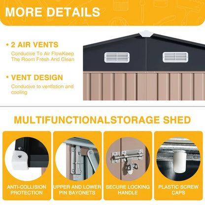 10.0 Ft. W X 10.0 Ft. D Metal Storage Shed
