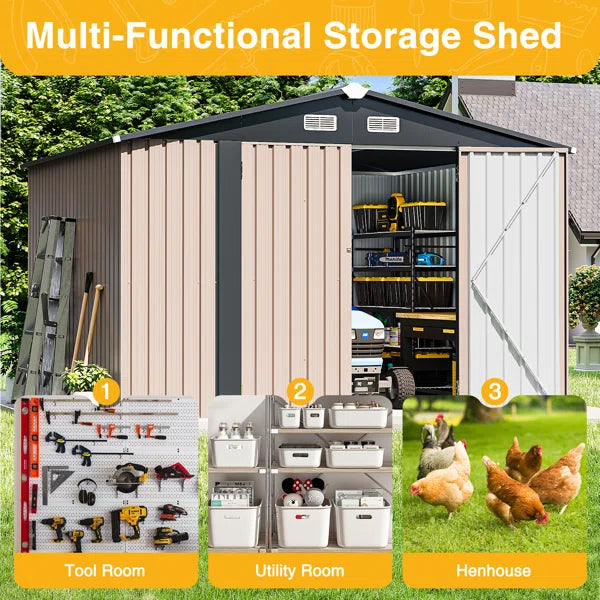 10.0 Ft. W X 10.0 Ft. D Metal Storage Shed