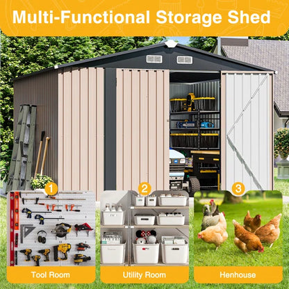 10.0 Ft. W X 10.0 Ft. D Metal Storage Shed