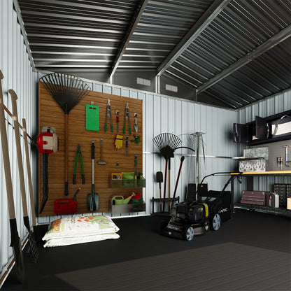 10.0 Ft. W X 8.0 Ft. D Steel Storage Shed With Door Lock And Floor