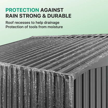 10.0 Ft. W X 8.0 Ft. D Steel Storage Shed With Door Lock And Floor