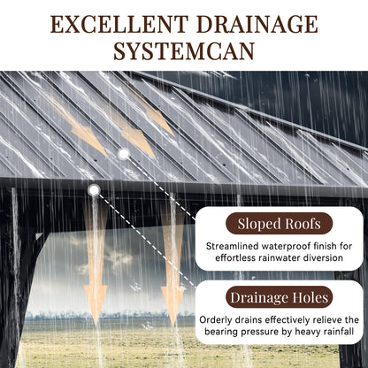 12 Ft. W X 12 Ft. D Patio Gazebo With Double Roof