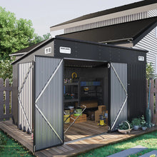 10 Ft. W X 8 Ft. D Metal Lean-to Storage Shed With Three Doors