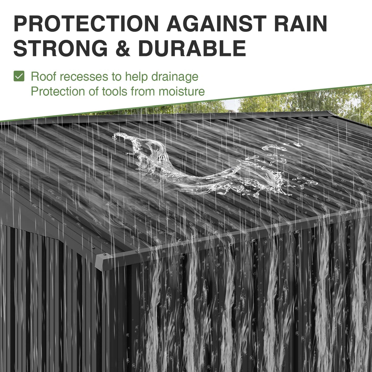 10 ft. W x 10 ft. D Outdoor Metal Storage Shed With Door Lock and Floor