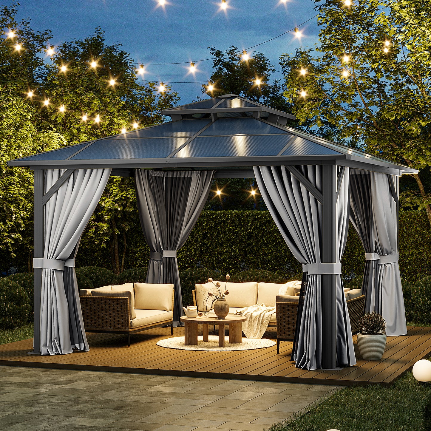 12 Ft. W X 12 Ft. D Aluminum Patio Hardtop Gazebo