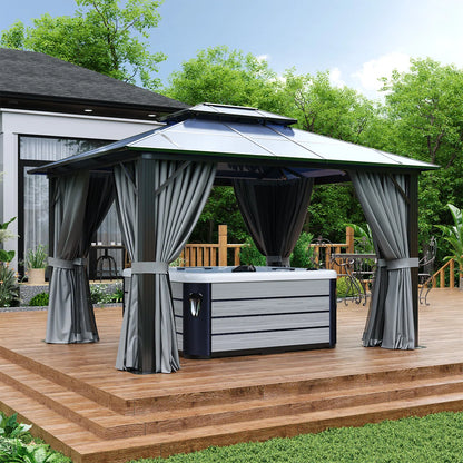 12 Ft. W X 10 Ft. D Aluminum Patio Hardtop Gazebo