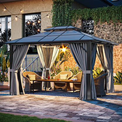 12 Ft. W X 10 Ft. D Aluminum Patio Hardtop Gazebo