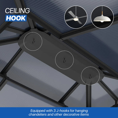 12 Ft. W X 10 Ft. D Aluminum Patio Hardtop Gazebo