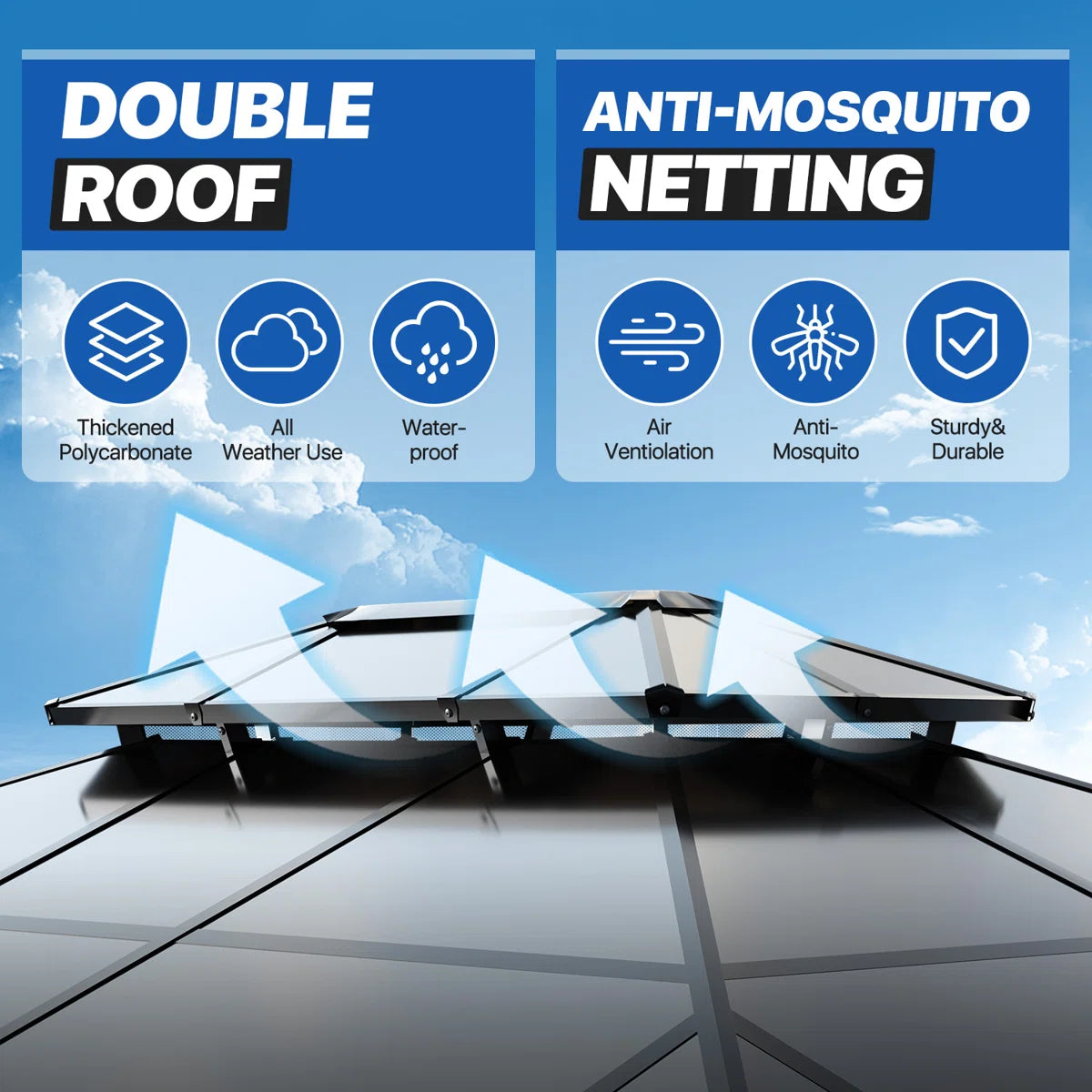 12 Ft. W X 10 Ft. D Aluminum Patio Hardtop Gazebo