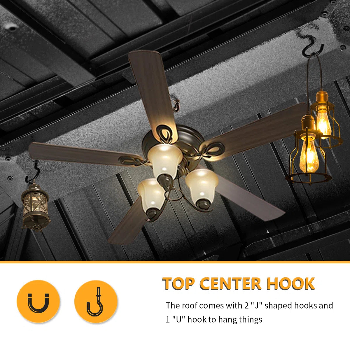 12 Ft. W X 10 Ft. D Hardtop Aluminum Permanent Patio Gazebo