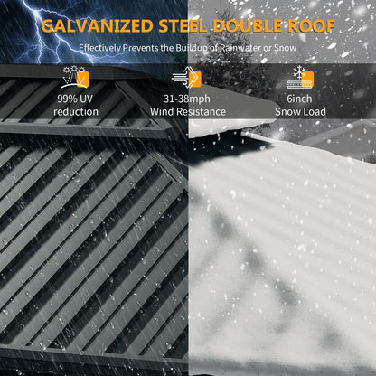 12 Ft. W X 10 Ft. D Hardtop Aluminum Permanent Patio Gazebo