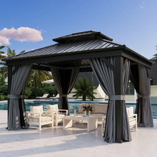 12 Ft. W X 10 Ft. D Metal Easy Install Galvanized Steel Double Roof Patio Gazebo