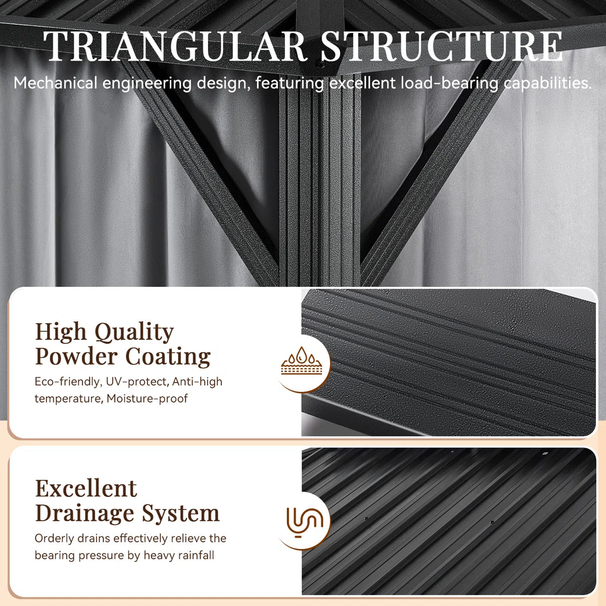 12 Ft. W X 10 Ft. D Metal Patio Gazebo With Illuminated fan