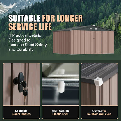 12 Ft. W X 10 Ft. D Metal Storage Shed