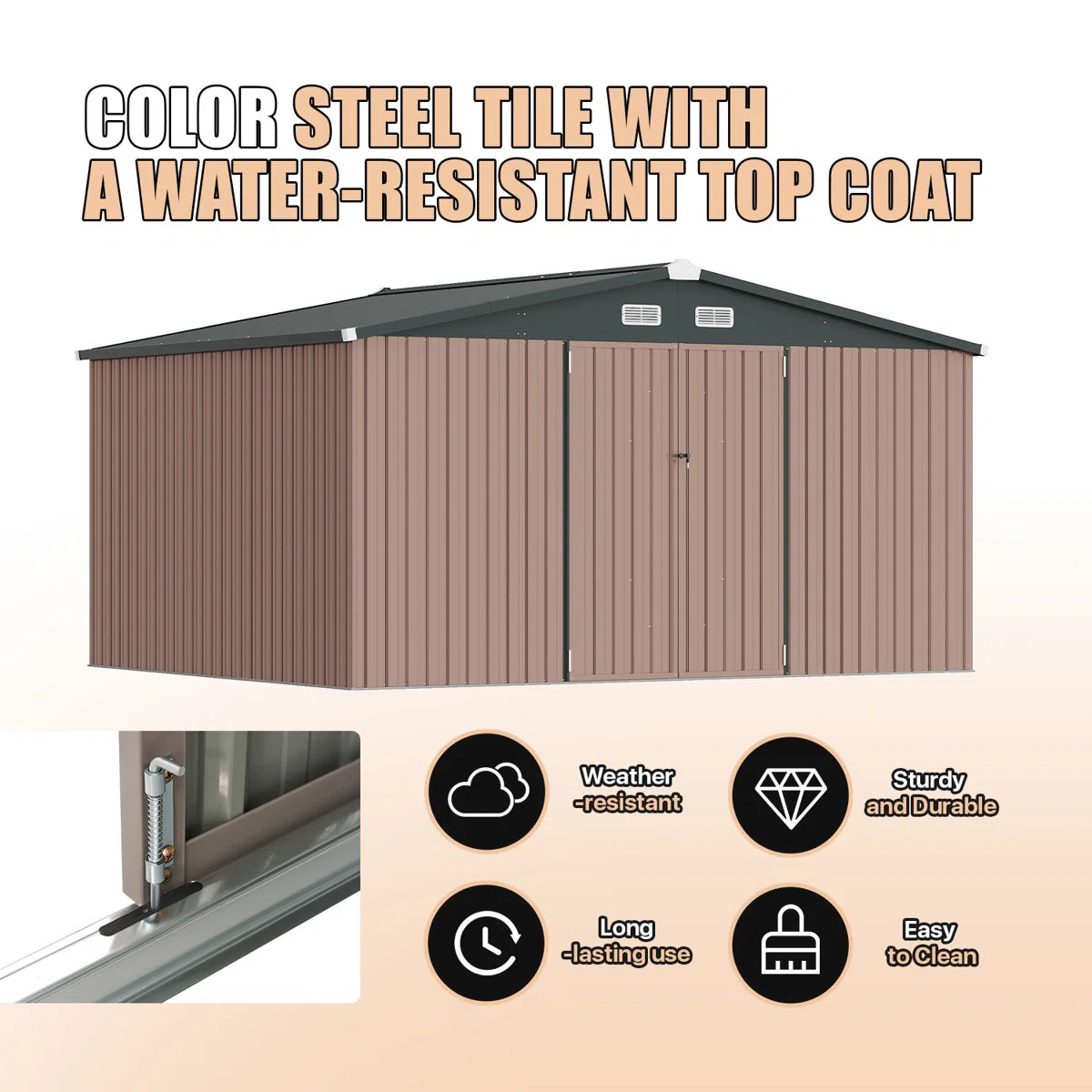 12 Ft. W X 10 Ft. D Metal Storage Shed