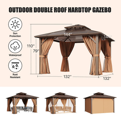 12 Ft. W X 12 Ft. D Aluminum Patio Hardtop Gazebo