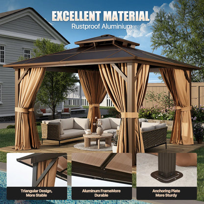 12 Ft. W X 12 Ft. D Aluminum Patio Hardtop Gazebo
