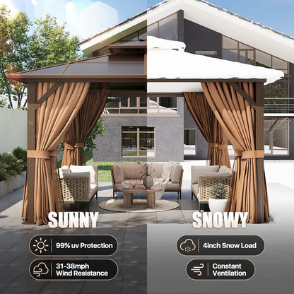 12 Ft. W X 12 Ft. D Aluminum Patio Hardtop Gazebo