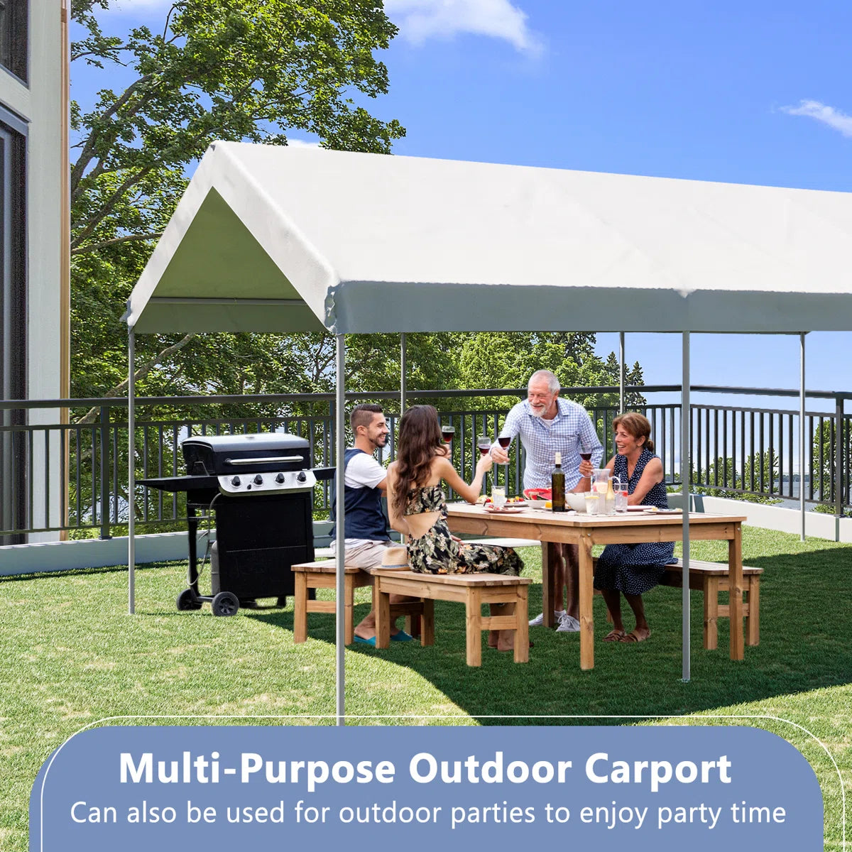 12 Ft. W X 20 Ft. D Heavy Duty Garage Portable Carport