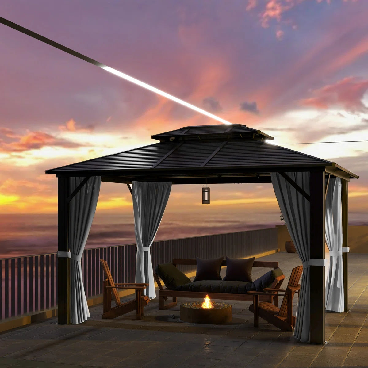 12 Ft. W x 10 Ft. D Aluminum Patio Gazebo