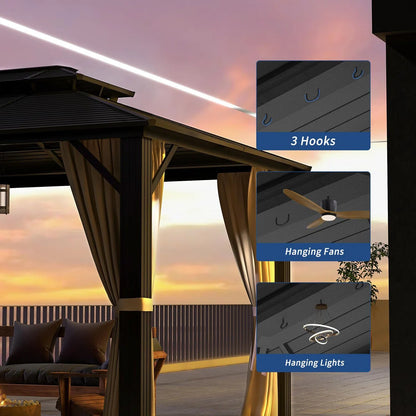 12 Ft. W x 10 Ft. D Aluminum Patio Gazebo