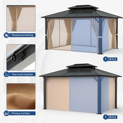 12 Ft. W x 10 Ft. D Aluminum Patio Gazebo