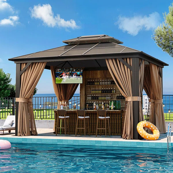 12 Ft. W x 10 Ft. D Aluminum Patio Hardtop Gazebo