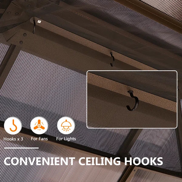 12 Ft. W x 10 Ft. D Aluminum Patio Hardtop Gazebo