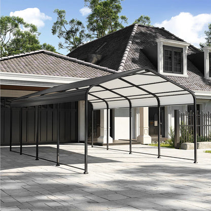 12x20 Ft Carport With Galvanized Steel Roof And Frame